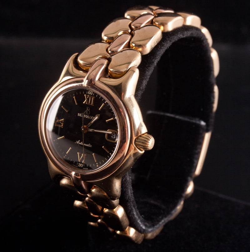 Bertolucci 18k Yellow Rose Gold Automatic Wrist Watch W/ Original Box 109.1g