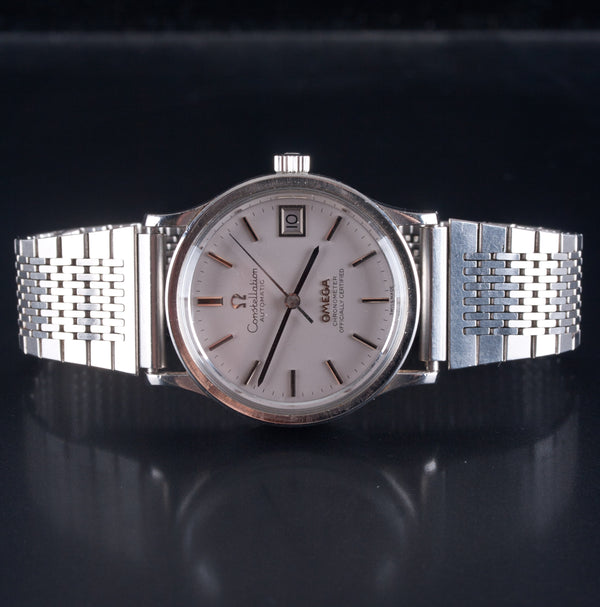 Omega Constellation Stainless Steel Automatic Wrist Watch W/ Adjustable Band 64g