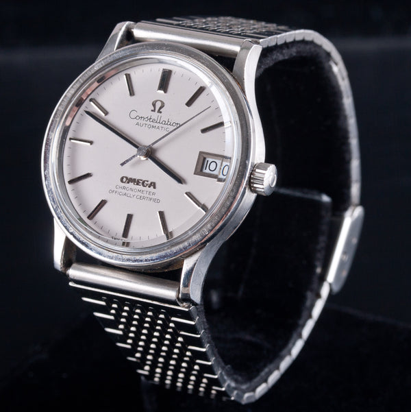 Omega Constellation Stainless Steel Automatic Wrist Watch W/ Adjustable Band 64g