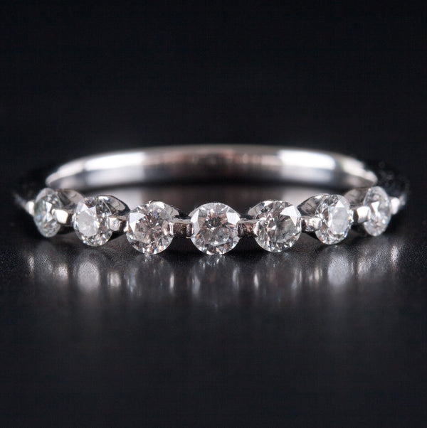 14k White Gold Round G - H SI2  Diamond Wedding Anniversary Ring .42ctw 1.95g