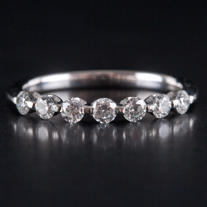 14k White Gold Round G - H SI2  Diamond Wedding Anniversary Ring .42ctw 1.95g
