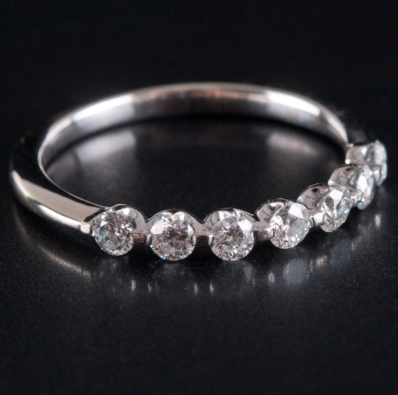 14k White Gold Round G - H SI2  Diamond Wedding Anniversary Ring .42ctw 1.95g