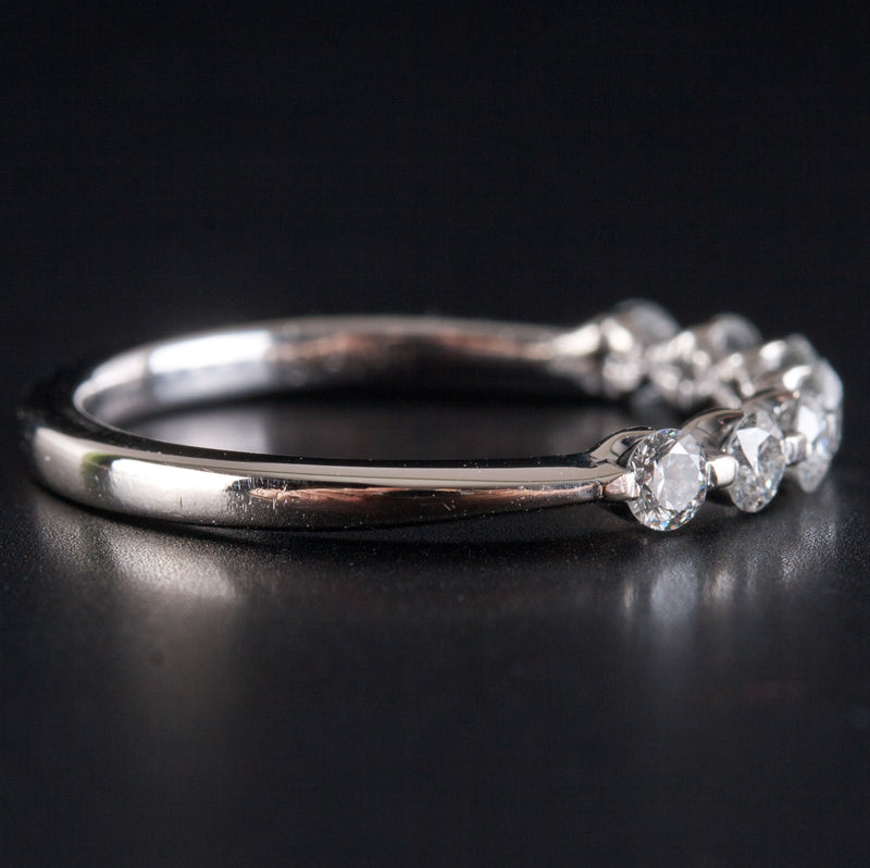 14k White Gold Round G - H SI2  Diamond Wedding Anniversary Ring .42ctw 1.95g