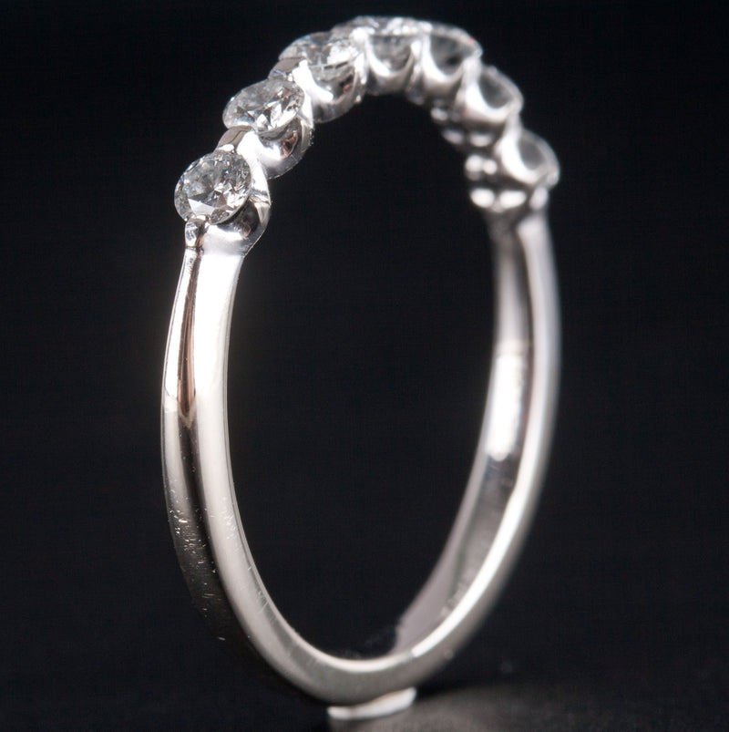 14k White Gold Round G - H SI2  Diamond Wedding Anniversary Ring .42ctw 1.95g