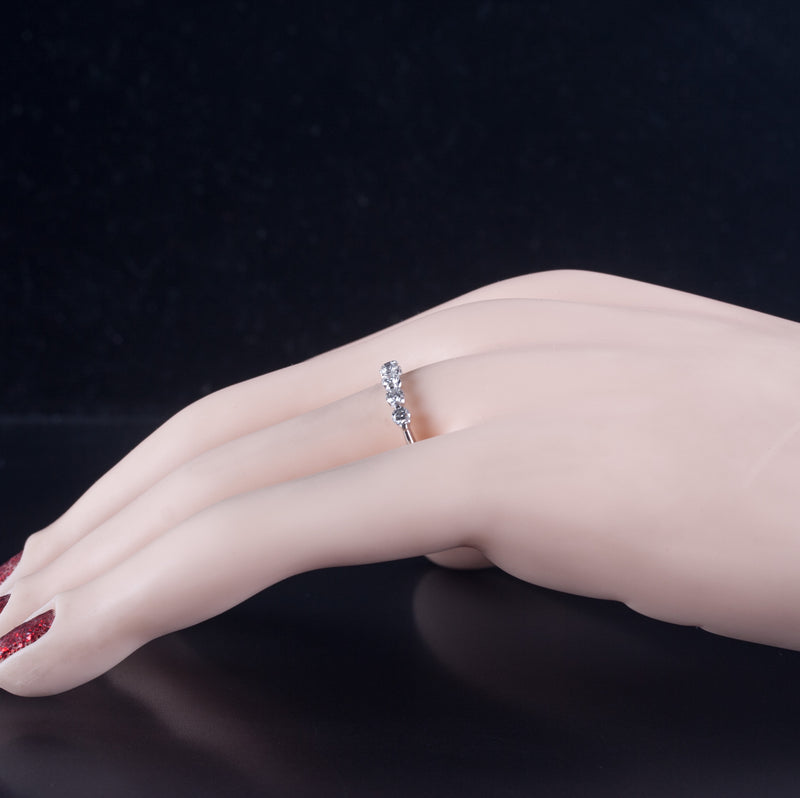 14k White Gold Round G - H SI2  Diamond Wedding Anniversary Ring .42ctw 1.95g