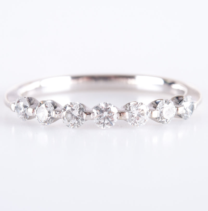 14k White Gold Round G - H SI2  Diamond Wedding Anniversary Ring .42ctw 1.95g