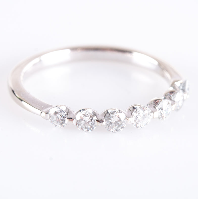 14k White Gold Round G - H SI2  Diamond Wedding Anniversary Ring .42ctw 1.95g