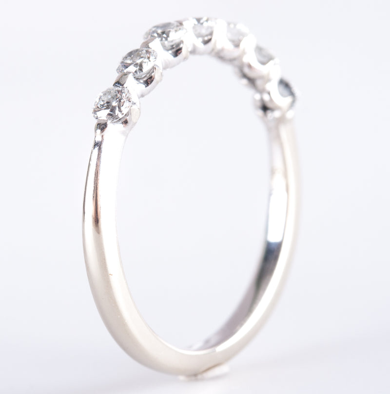 14k White Gold Round G - H SI2  Diamond Wedding Anniversary Ring .42ctw 1.95g