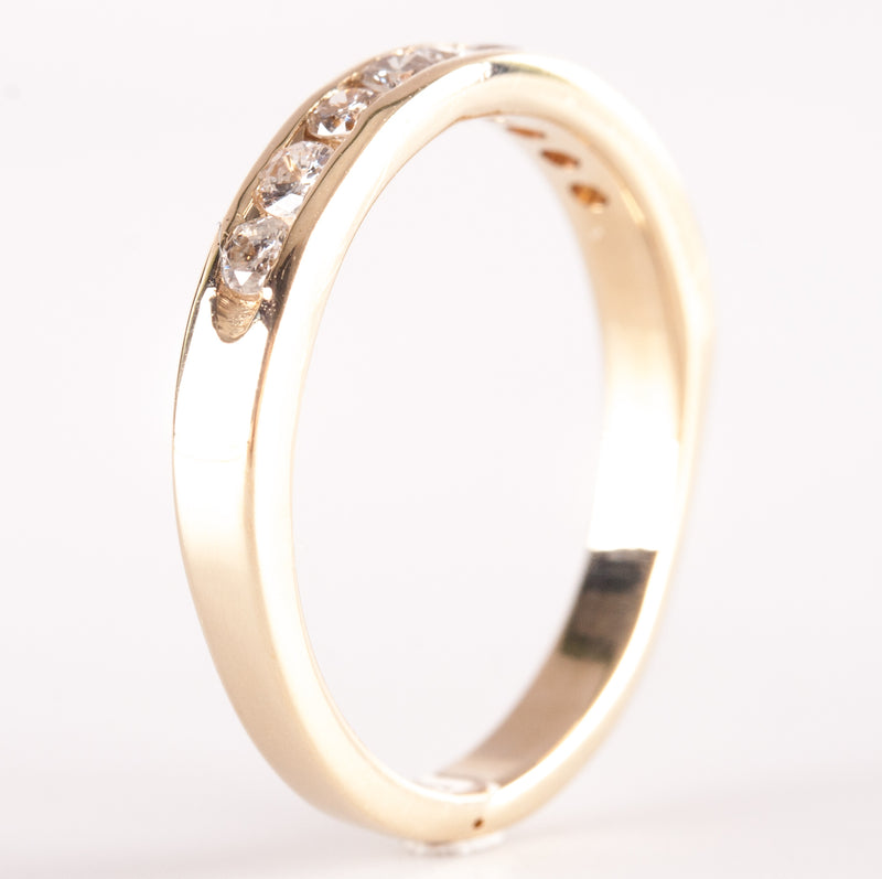 14k Yellow Gold Round H-I SI1-SI2 Diamond Channel Set Wedding Ring .27ctw 2.35g