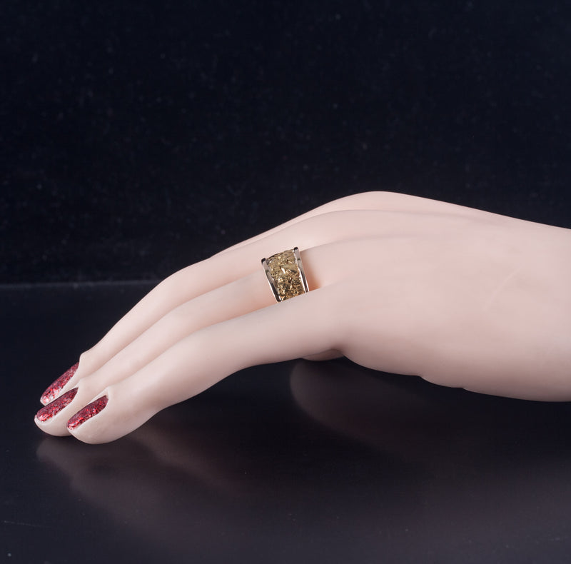 Men's 14k Yellow Gold / 21k Gold Nugget Inlay Style Ring 9.30g Size 10