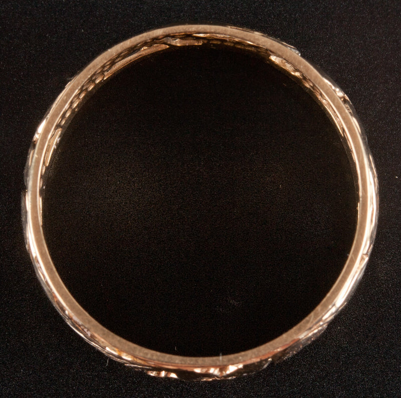 14k Yellow Gold Floral Style Wedding Anniversary Band Ring 2.95g Size 8.25