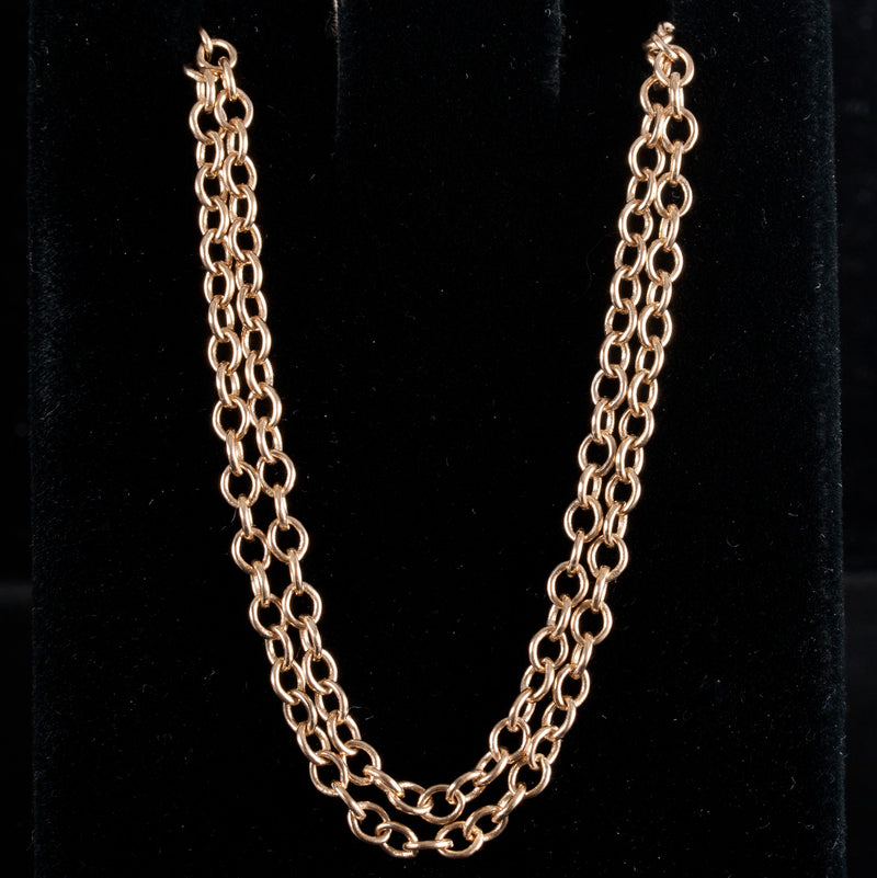 10k Yellow Gold Rolo Chain Style Necklace 11.85g 33" Length 2.9mm Width