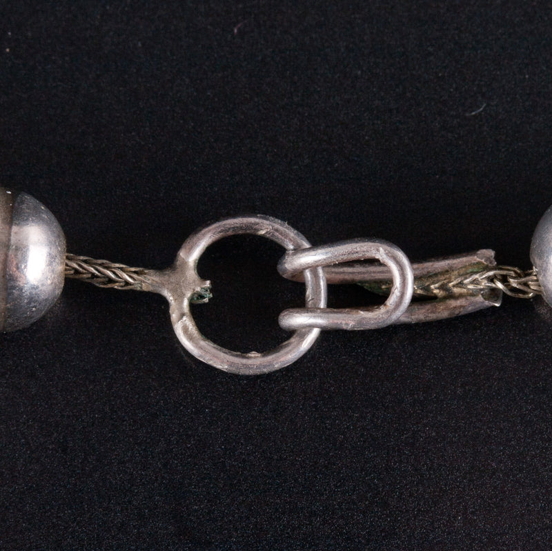 Vintage 1970's Sterling Silver Cabochon Turquoise Navajo Squash Blossom 77.4g