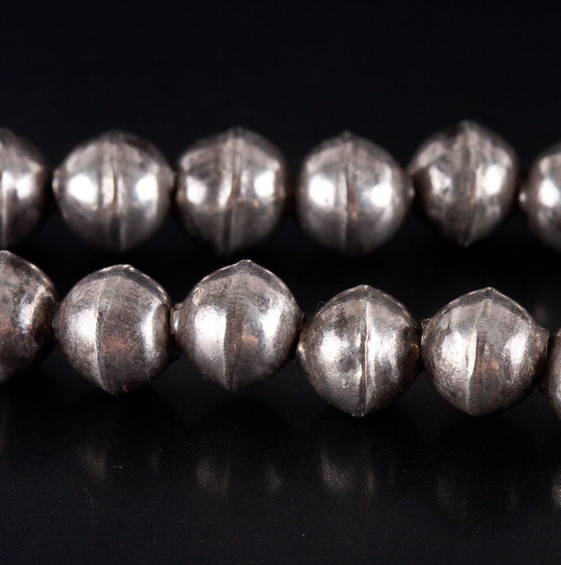 Vintage 1960's Sterling Silver Sand Cast Squash Blossom Necklace 200.8g