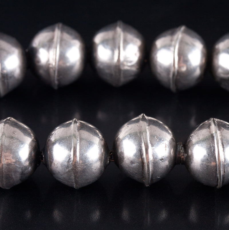Vintage 1960's Sterling Silver Squash Blossom Necklace Earring Set 219.3g