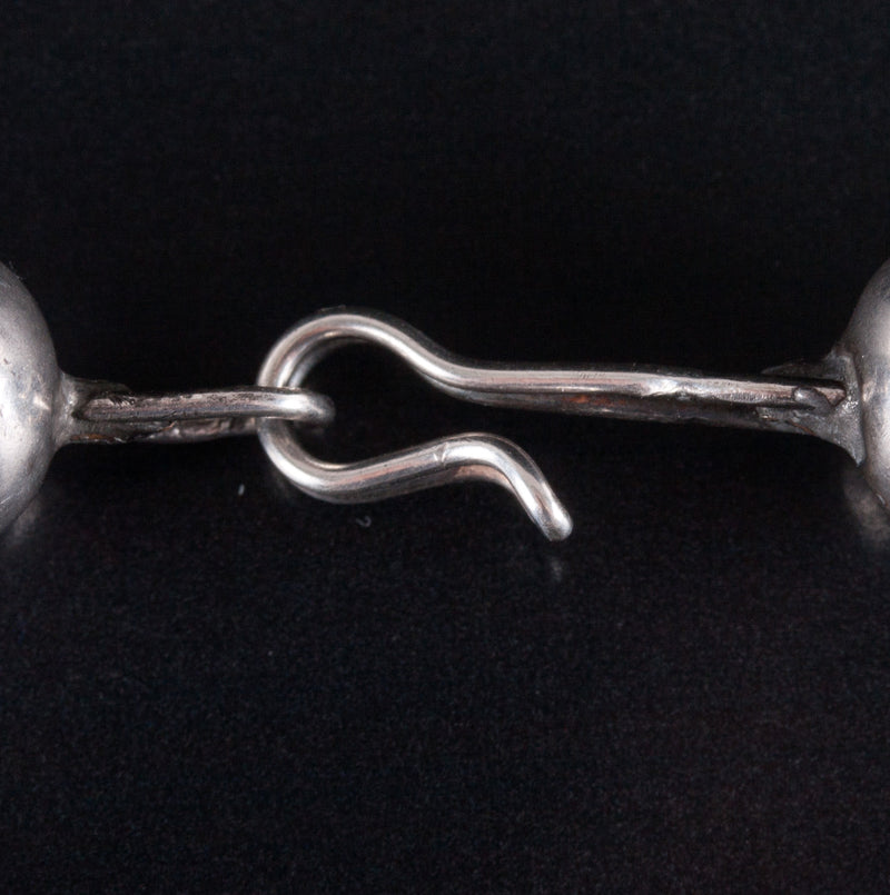 Vintage 1960's Sterling Silver Squash Blossom Necklace Earring Set 219.3g