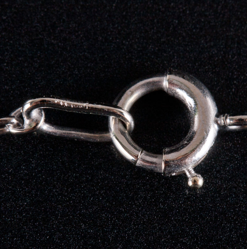 Platinum 14k White Gold Diamond Heart Necklace W/ 15.5" Chain .55ctw 3.87g