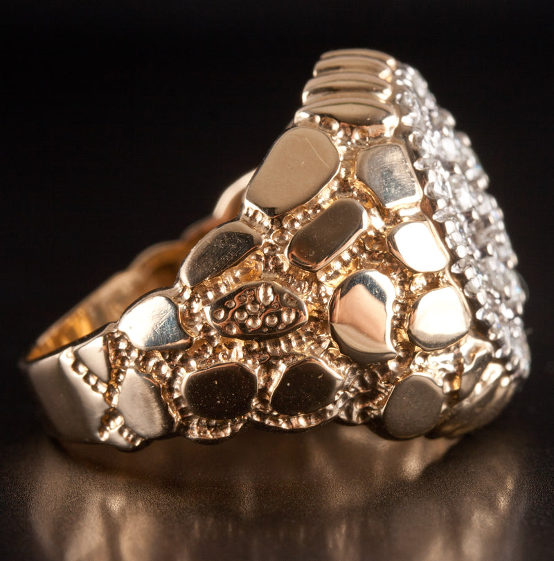 14k Yellow White Gold Round Diamond Cluster Style Cocktail Ring 1.45ctw 15.2g