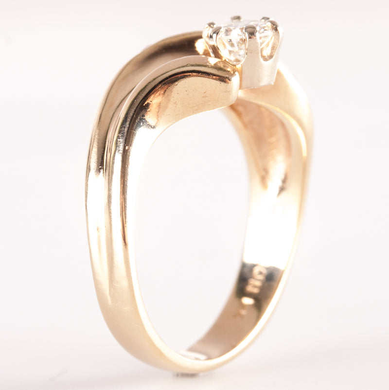 14k Yellow Gold Round G SI1 Diamond Ruby Cocktail Style Ring .525ctw 4.85g