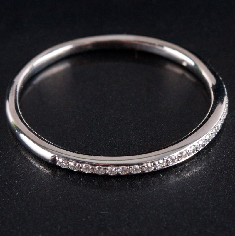18k White Gold Round G - H SI1 Diamond Wedding Band Ring .063ctw 2.32g