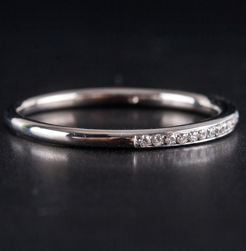 18k White Gold Round G - H SI1 Diamond Wedding Band Ring .063ctw 2.32g
