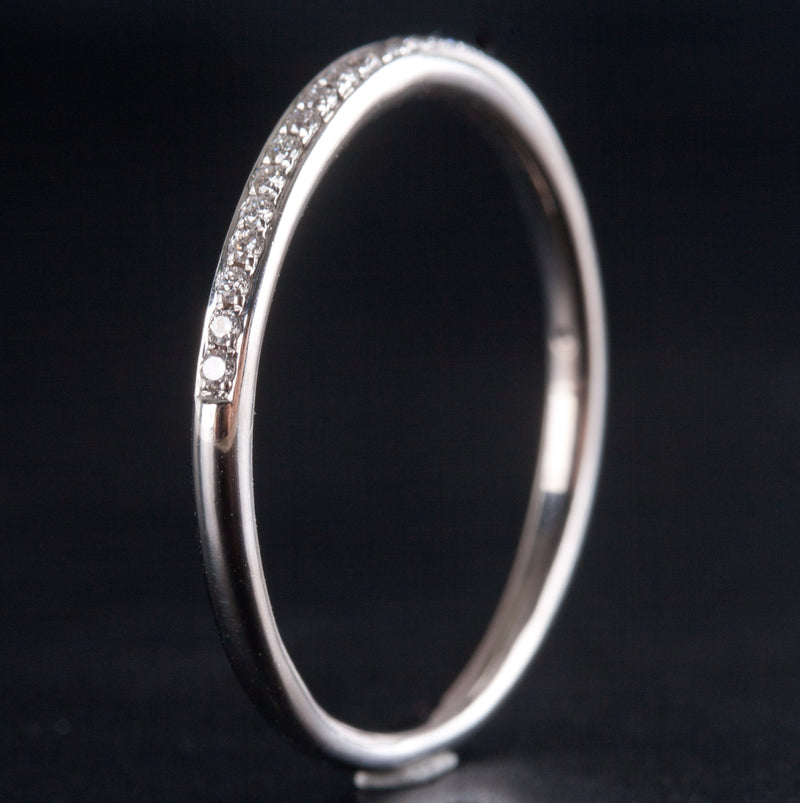 18k White Gold Round G - H SI1 Diamond Wedding Band Ring .063ctw 2.32g