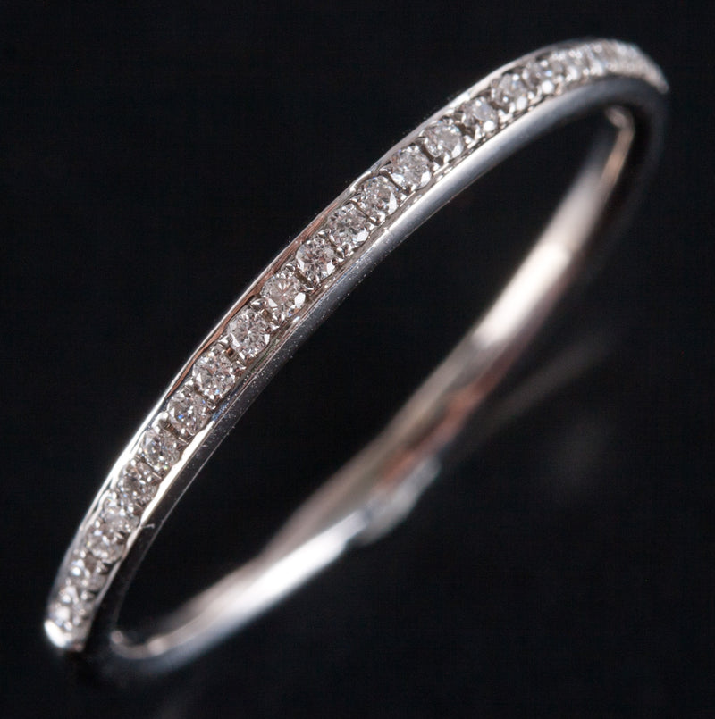 18k White Gold Round G - H SI1 Diamond Wedding Band Ring .063ctw 2.32g