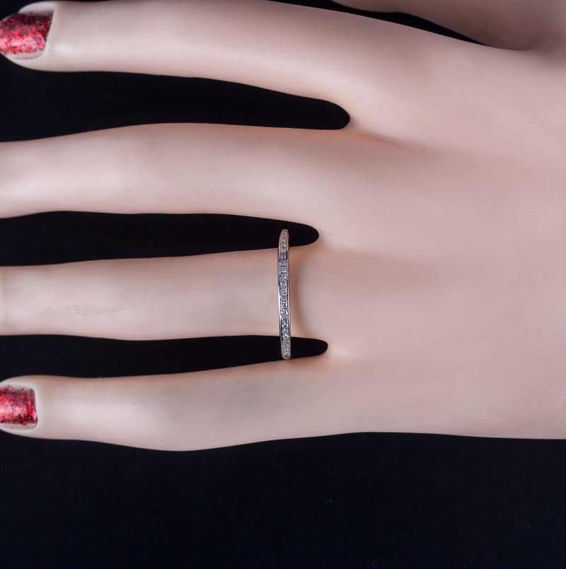 18k White Gold Round G - H SI1 Diamond Wedding Band Ring .063ctw 2.32g
