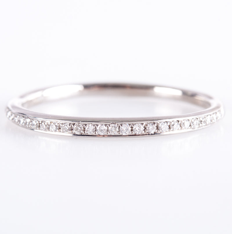 18k White Gold Round G - H SI1 Diamond Wedding Band Ring .063ctw 2.32g