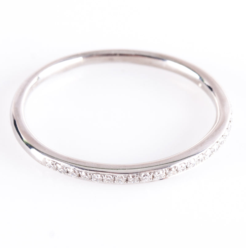 18k White Gold Round G - H SI1 Diamond Wedding Band Ring .063ctw 2.32g
