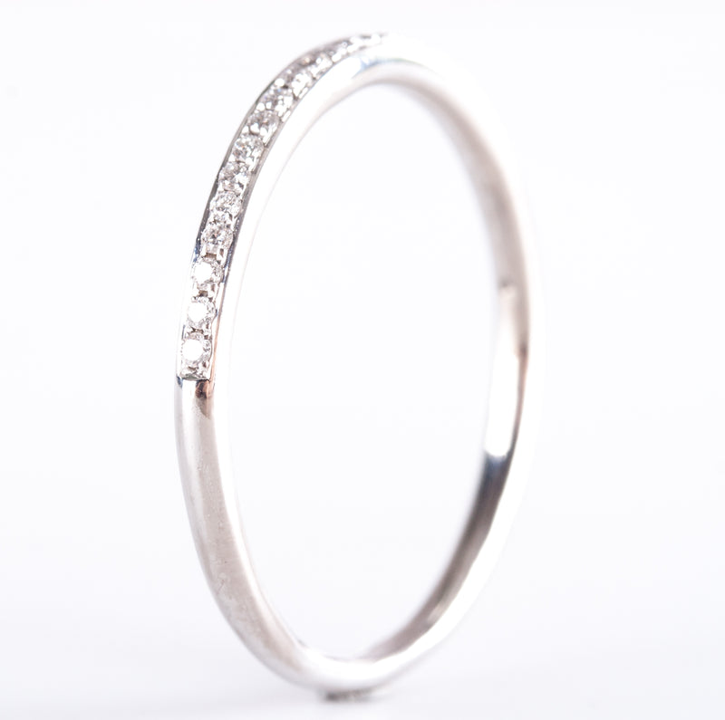 18k White Gold Round G - H SI1 Diamond Wedding Band Ring .063ctw 2.32g