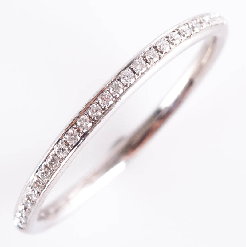 18k White Gold Round G - H SI1 Diamond Wedding Band Ring .063ctw 2.32g