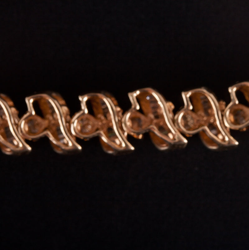 14k Yellow Gold Round Baguette Diamond Bracelet 5.535ctw 25.5g 7.25" Length