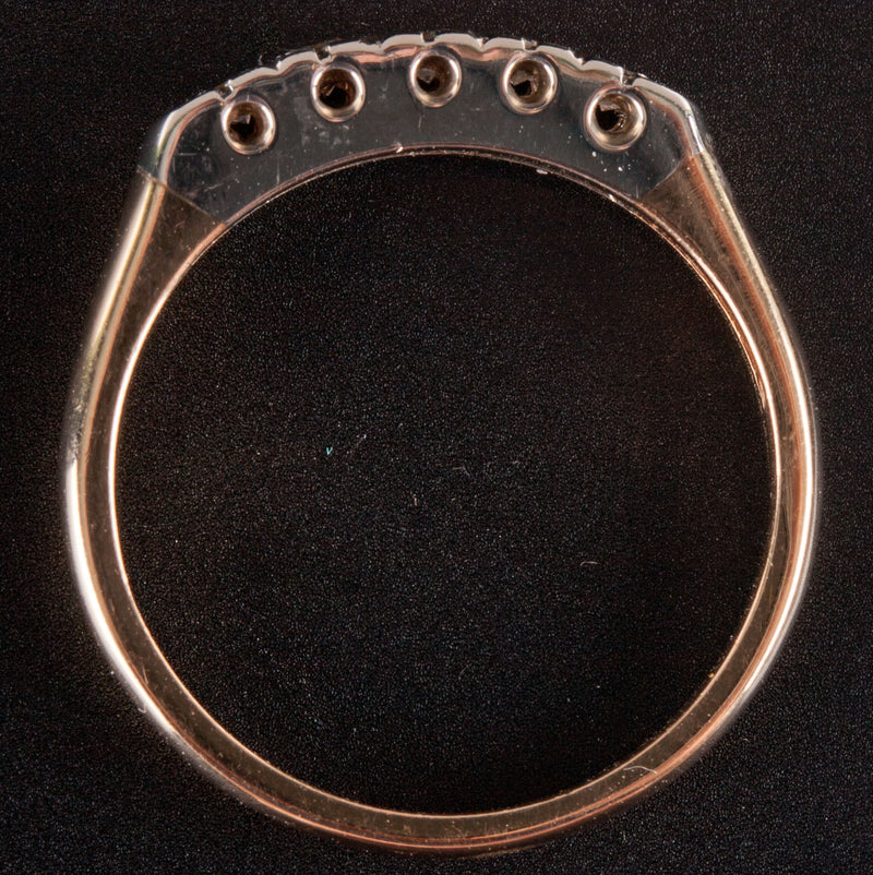 14k Yellow White Gold Round G - H SI1  Diamond Wedding Anniversary Ring .15ctw
