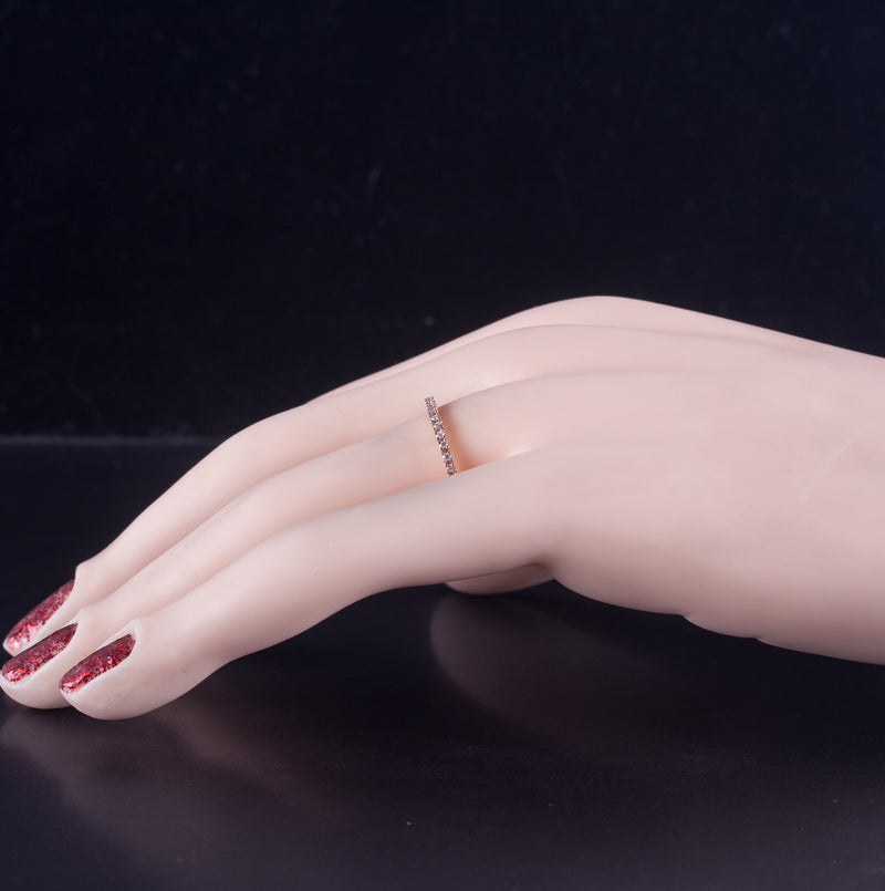 14k Rose Gold Round G - H SI1 Diamond Etched Style Wedding Ring .095ctw .95g