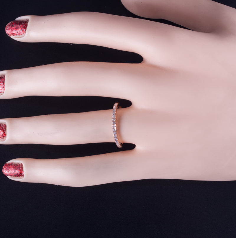 14k Rose Gold Round G - H SI1 Diamond Etched Style Wedding Ring .19ctw 1.44g