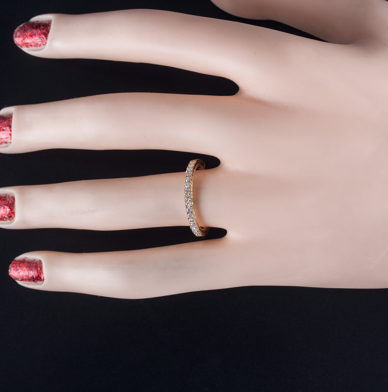 14k Yellow Gold Round G - H SI1 - SI2 Diamond Etched Wedding Ring .24ctw 2.6g
