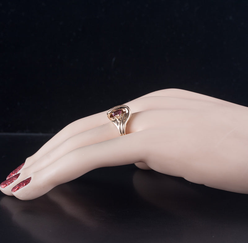 14k Yellow Gold Trillion Pink Tourmaline Diamond Cocktail Ring .85ctw 4.82g