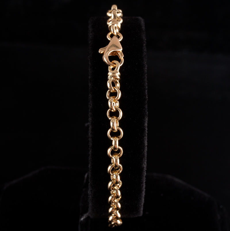 18k Yellow Gold Rolo Style Chain Bracelet 6.0g 7.75" Length 4.7mm Width