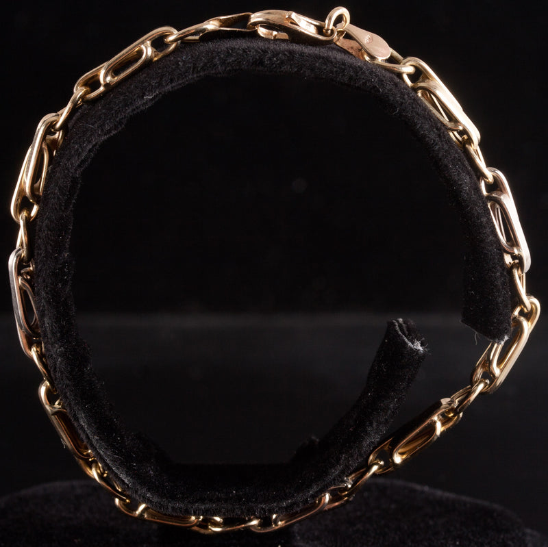 14k Yellow White Gold Two-Tone Link Bracelet 5.55g 7.25" Length 4.3mm Width