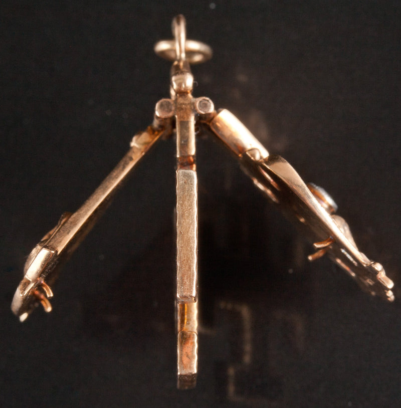 Vintage 14k Yellow Gold Diamond 32nd Degree Scottish Rite of Freemasonry Pendant