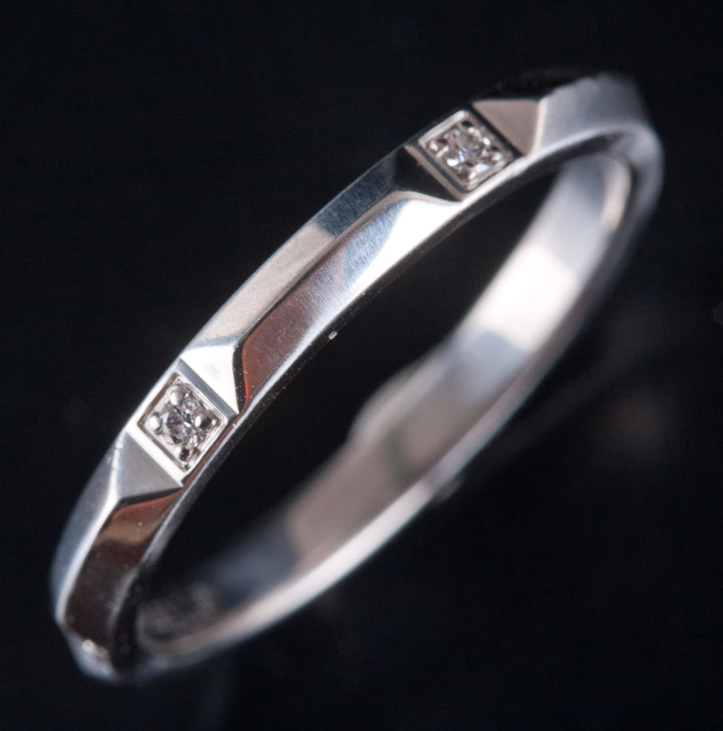 Tiffany & Co. 950 Platinum Round Diamond Band Ring W/ Inner Box .06ctw 5.50g