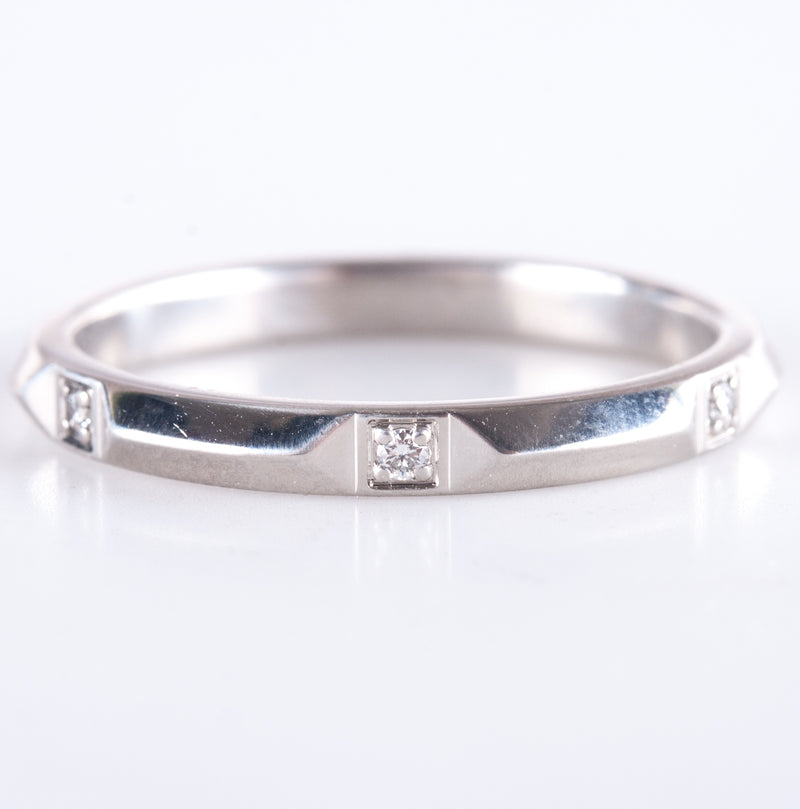 Tiffany & Co. 950 Platinum Round Diamond Band Ring W/ Inner Box .06ctw 5.50g