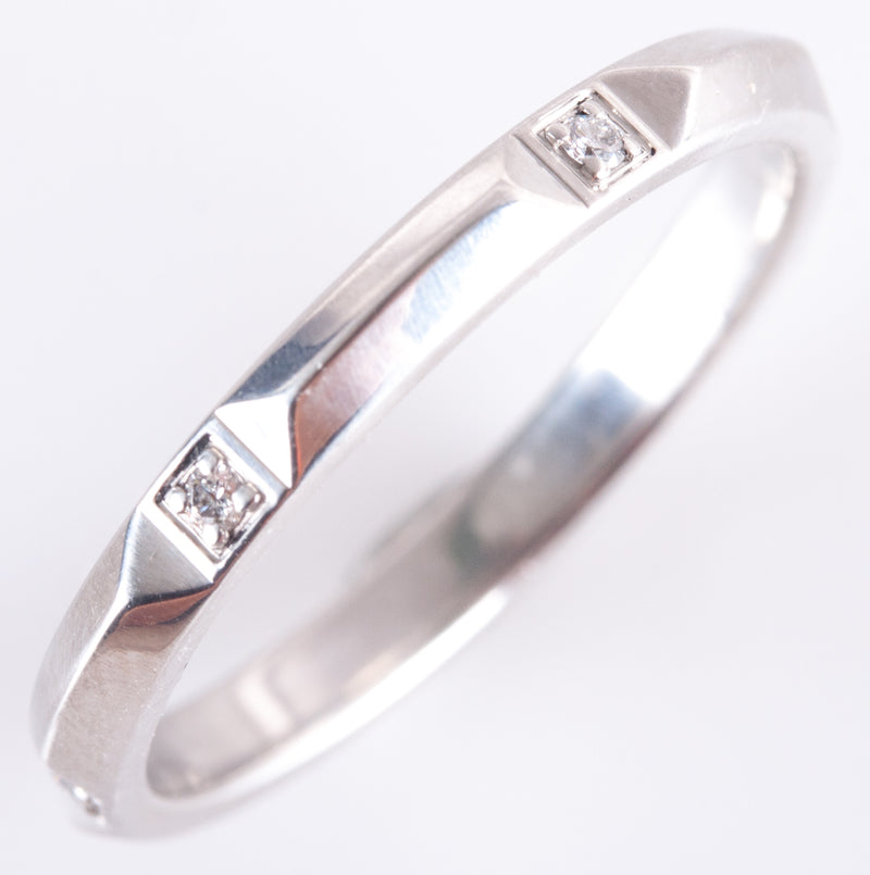 Tiffany & Co. 950 Platinum Round Diamond Band Ring W/ Inner Box .06ctw 5.50g