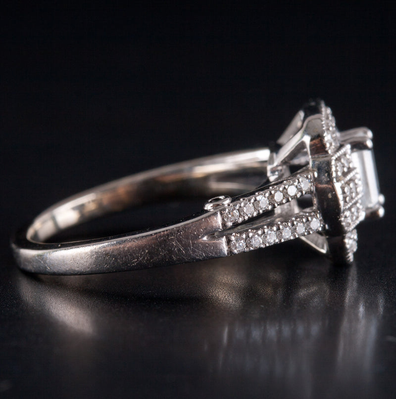 14k White Gold H SI1 Diamond Halo Style Engagement Ring .665ctw 5.24g