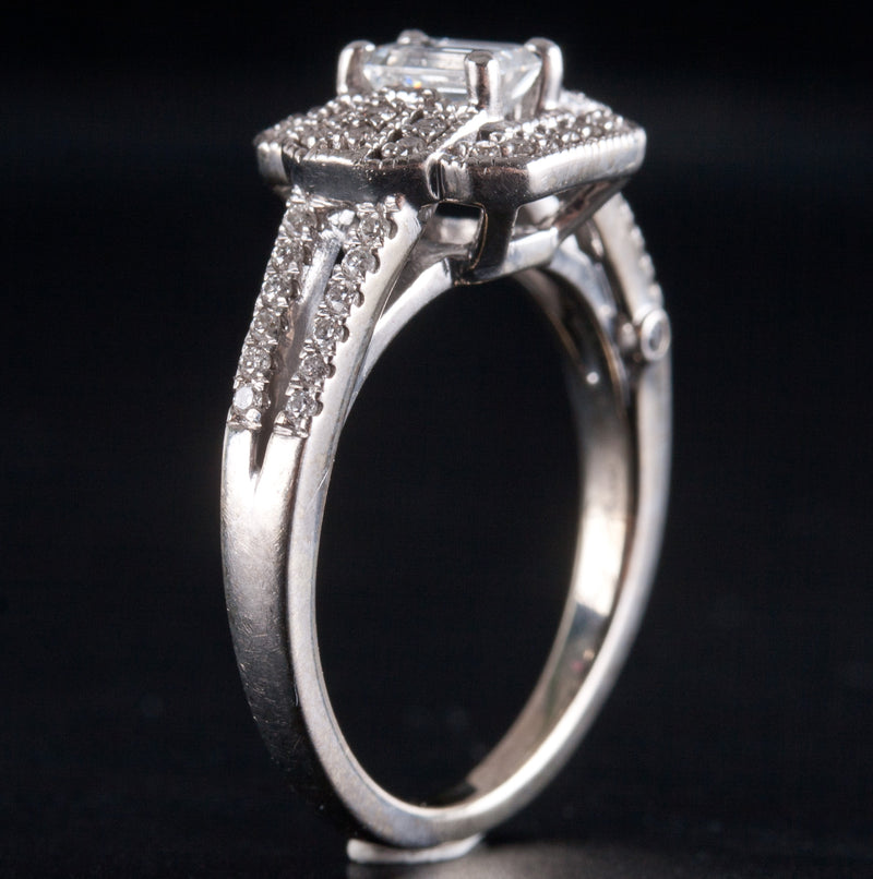 14k White Gold H SI1 Diamond Halo Style Engagement Ring .665ctw 5.24g
