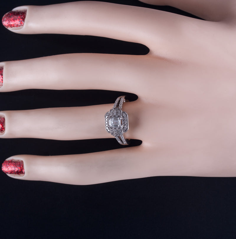 14k White Gold H SI1 Diamond Halo Style Engagement Ring .665ctw 5.24g