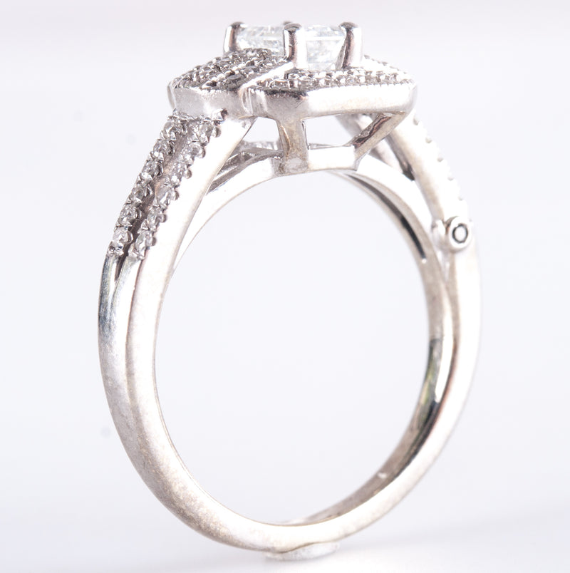 14k White Gold H SI1 Diamond Halo Style Engagement Ring .665ctw 5.24g