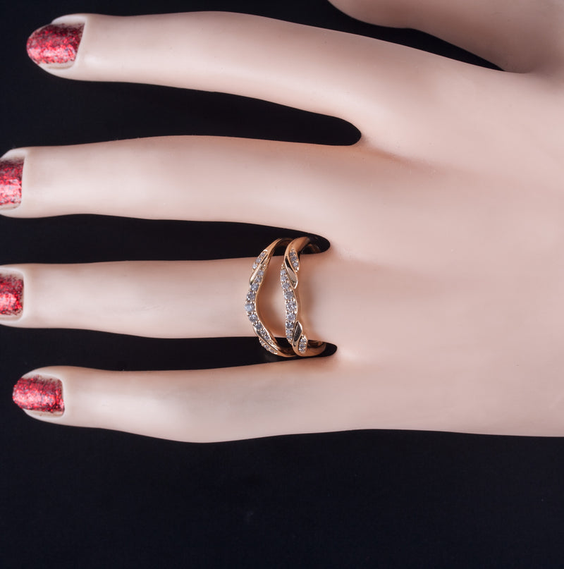 14k Yellow Gold Round H SI2-SI3 Diamond Wedding Ring Guard / Enhancer .20ctw 5g