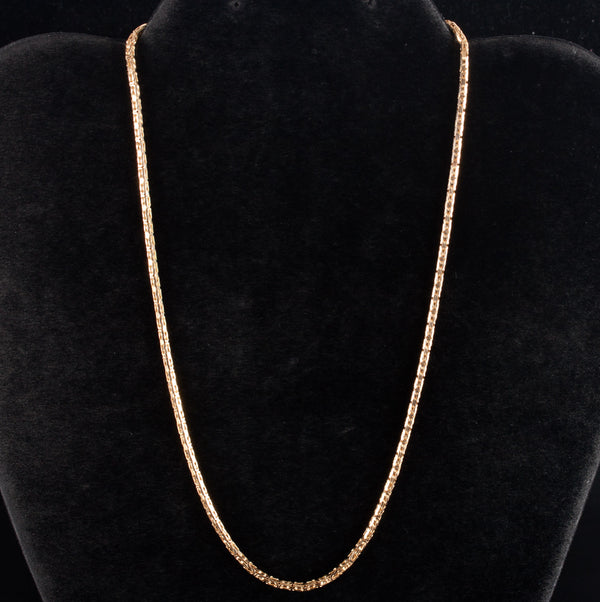 14k Yellow Gold Italian Byzantine Style Chain Necklace 11g 16" Length 2mm Width
